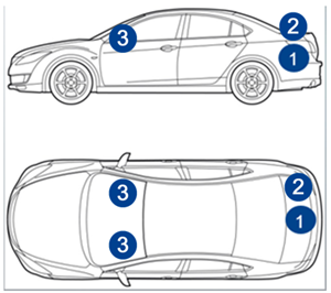 Emplacement code couleur Audi