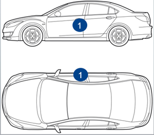 Emplacement code couleur Dacia