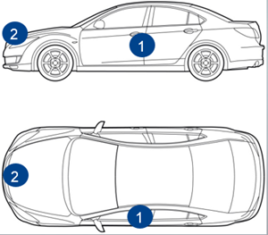 Emplacement code couleur Mitsubishi