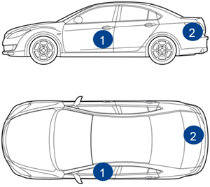 Emplacement code couleur Porsche